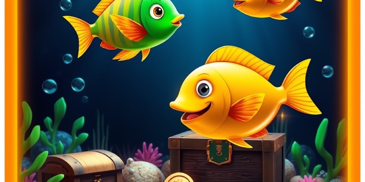 Fishing games at Rummy Pro with bright cartoon fish and a treasure chest